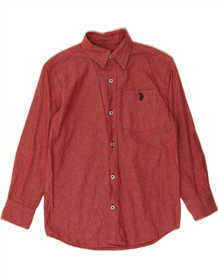 U.S. POLO ASSN. Boys Shirt 7-8 Years Red Cotton Vintage U.S. Polo Assn. and Second-Hand U.S. Polo Assn. from Messina Hembry 