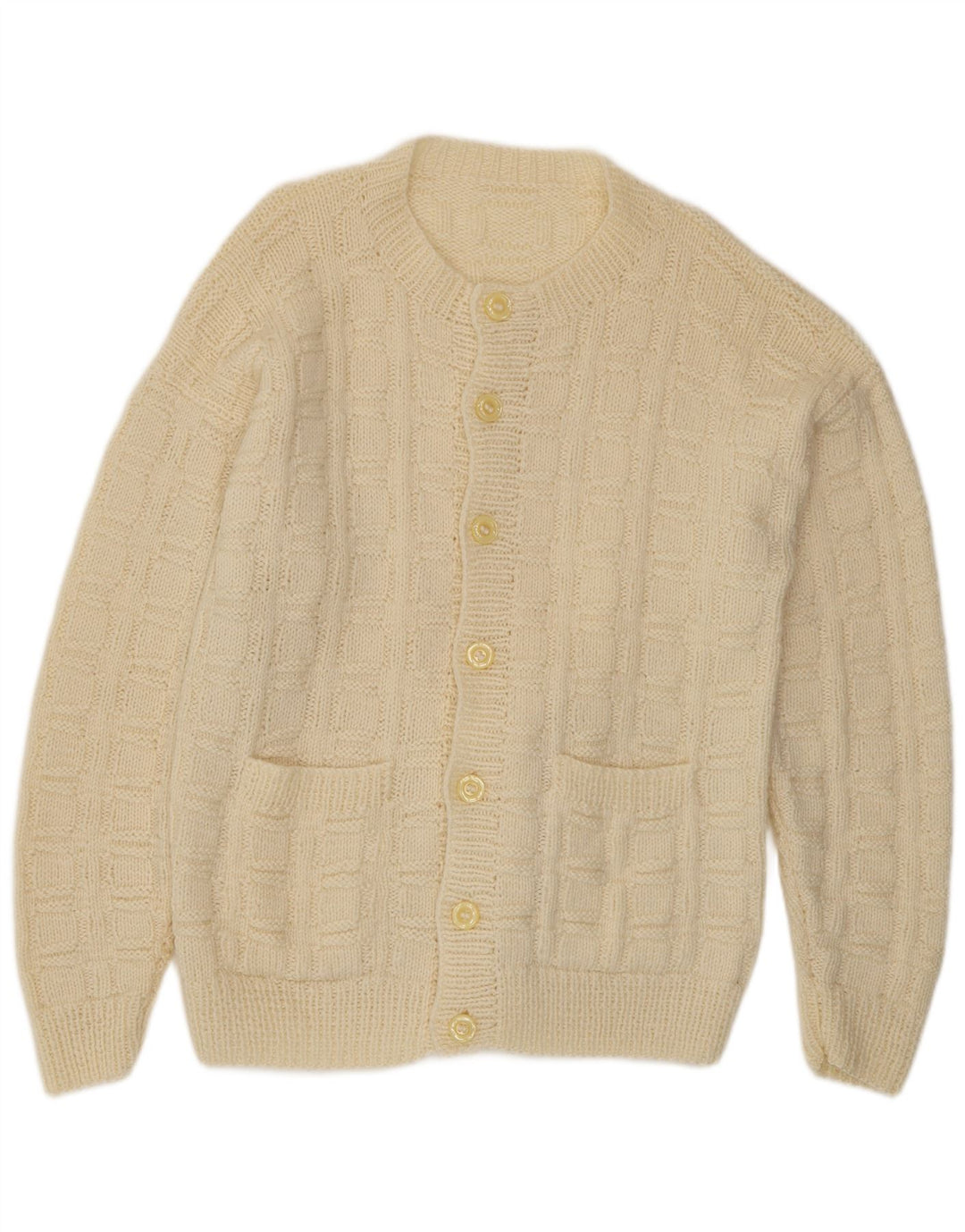 Suéter Cardigan Masculino Vintage Grande Bege