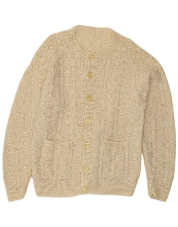 Suéter Cardigan Masculino Vintage Grande Bege