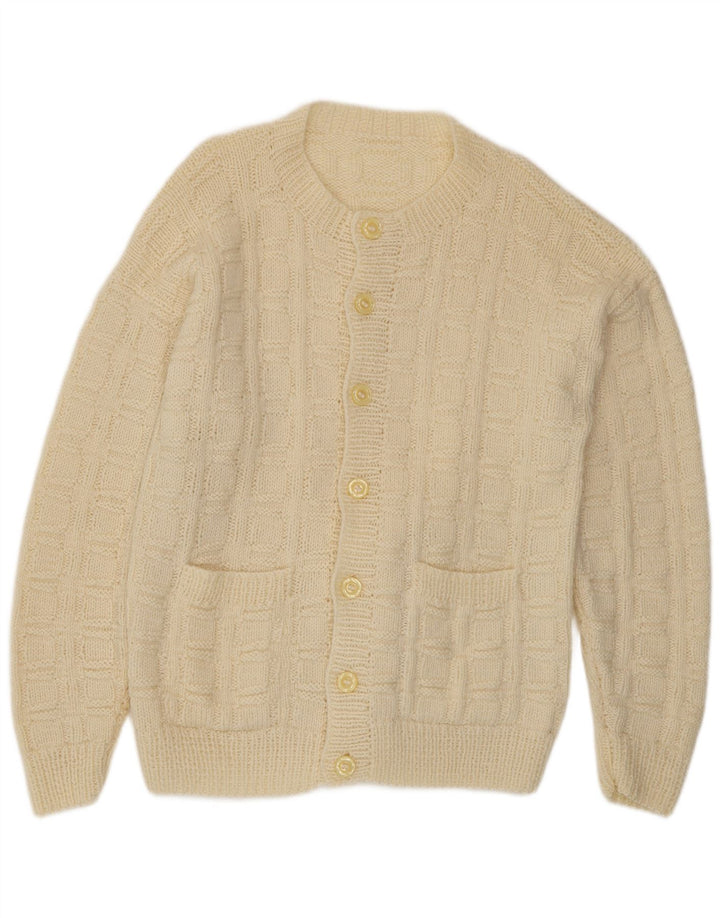 Suéter Cardigan Masculino Vintage Grande Bege