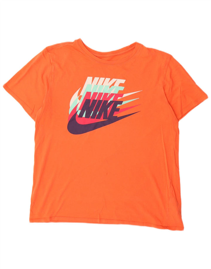 Camiseta Nike masculina gráfica grande algodão laranja