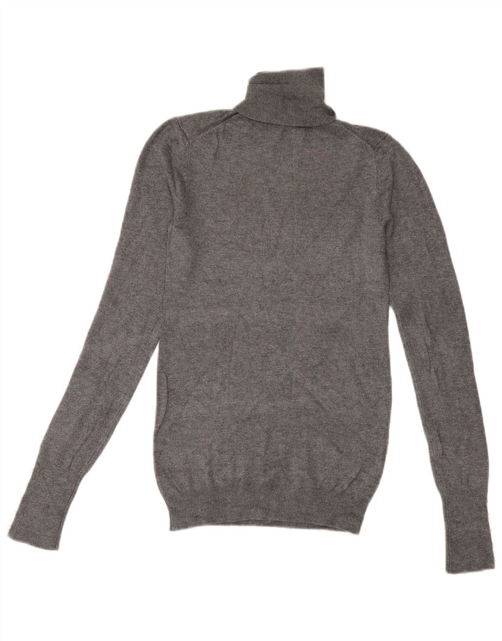Zara Suéter feminino com gola redonda e gola redonda, Reino Unido 12, cinza médio