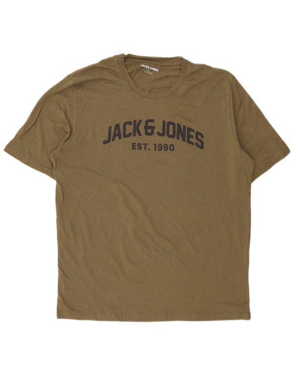 Camiseta gráfica masculina JACK & JONES 2XL algodão verde