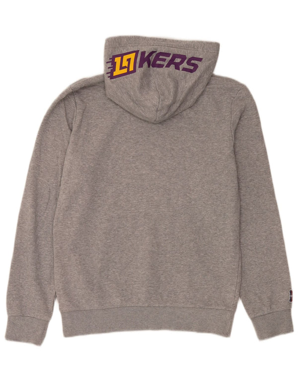 Jumper masculino com capuz gráfico Champion Los Angeles Lakers cinza médio manchado