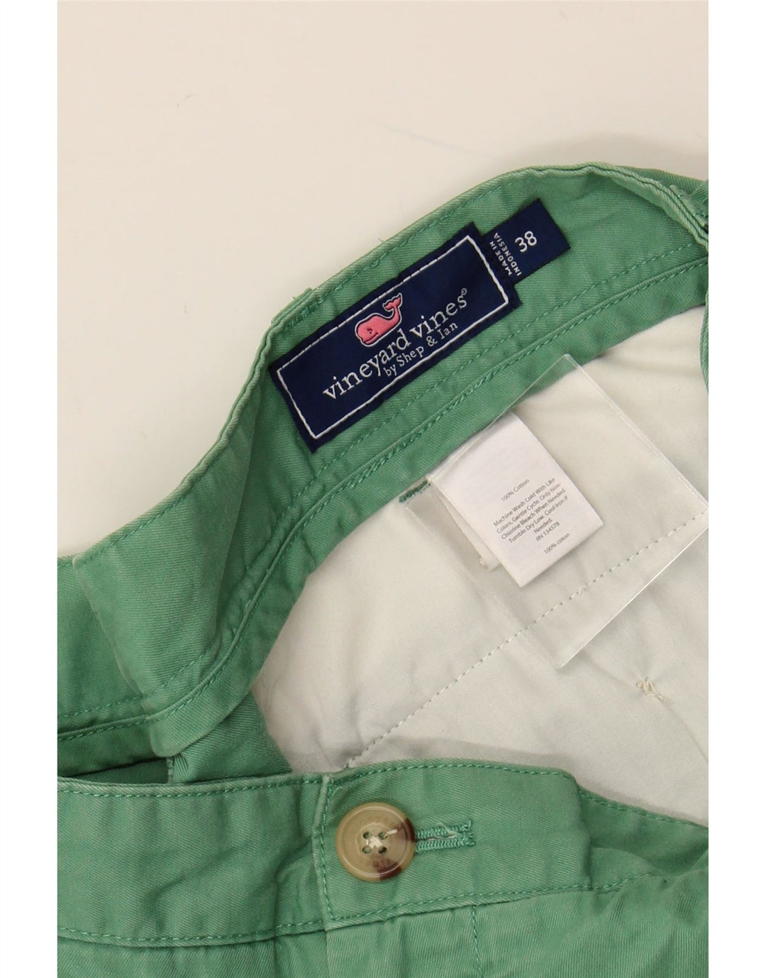 VINEYARD VINES Mens Chino Shorts W38 XL Algodão Verde