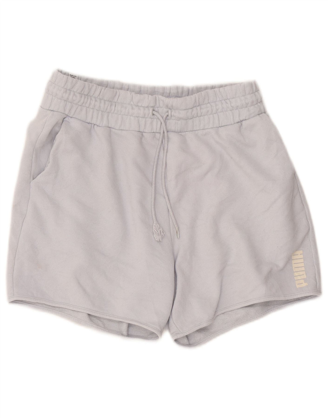 Shorts esportivos femininos Puma UK 12 algodão azul médio
