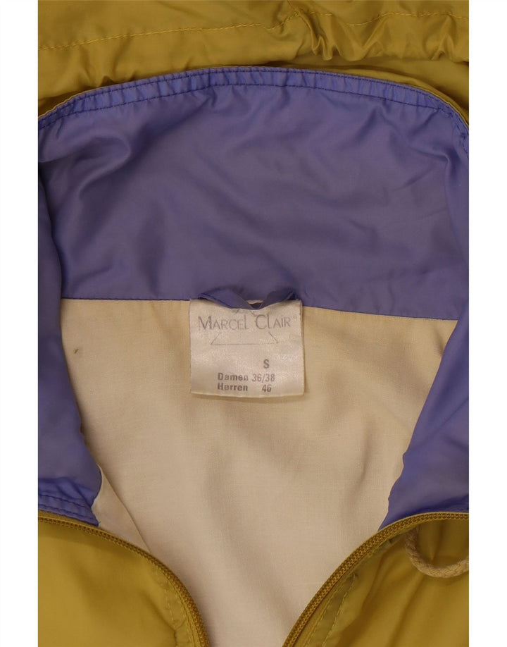 Jaqueta de chuva masculina com capuz Marcel Clair EU 46 pequeno bloco colorido multicolorido
