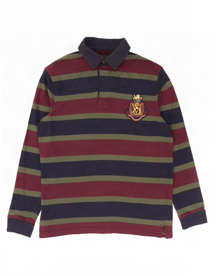 Camisa polo masculina de rugby Blue Harbor da Marks & Spencer pequena multicolorida