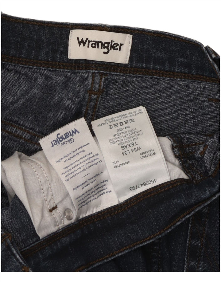 Wrangler Masculino Texas Straight Jeans W34 L34 Azul Algodão