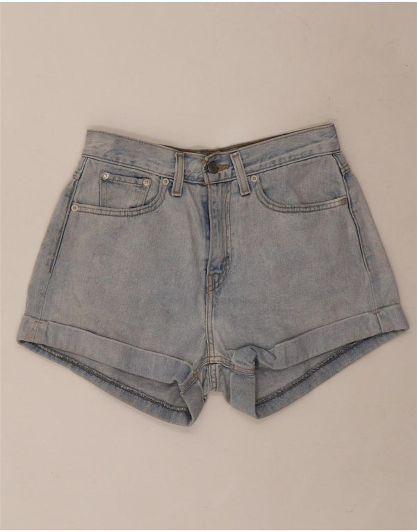 Shorts jeans feminino Levi's W27 pequeno algodão azul