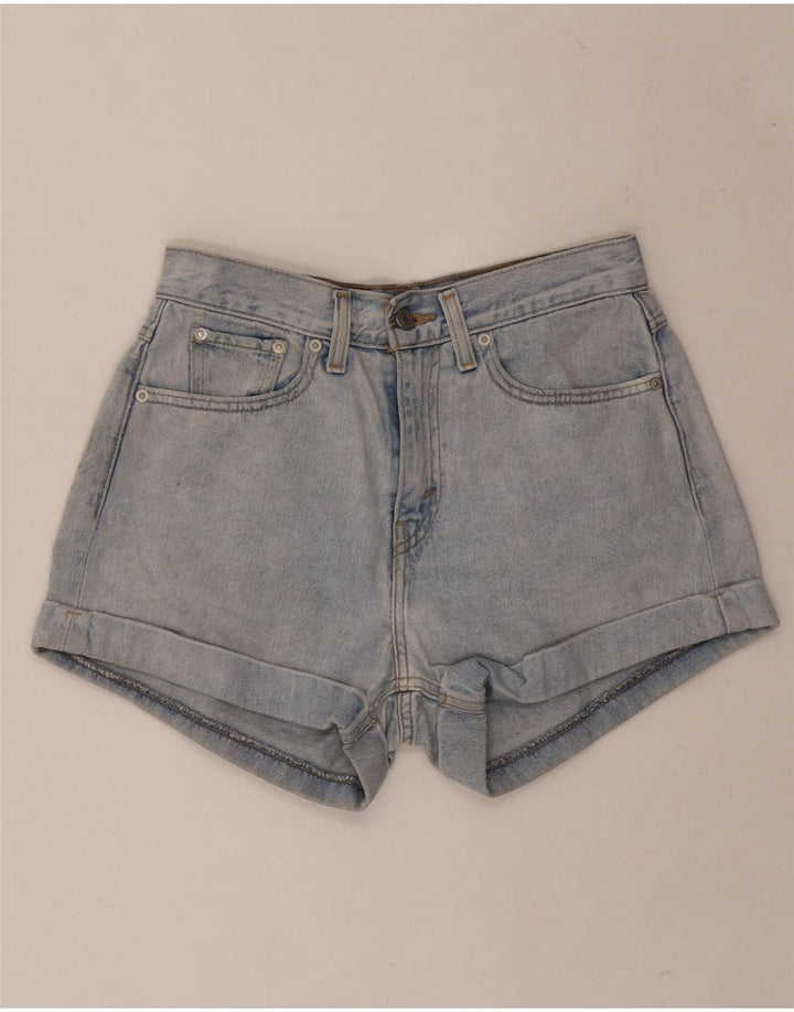 Shorts jeans feminino Levi's W27 pequeno algodão azul