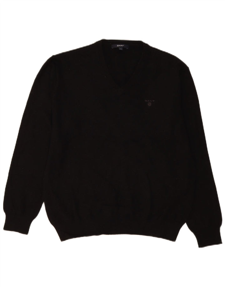 Suéter feminino Gant com decote em V Reino Unido 18 XL lã preta