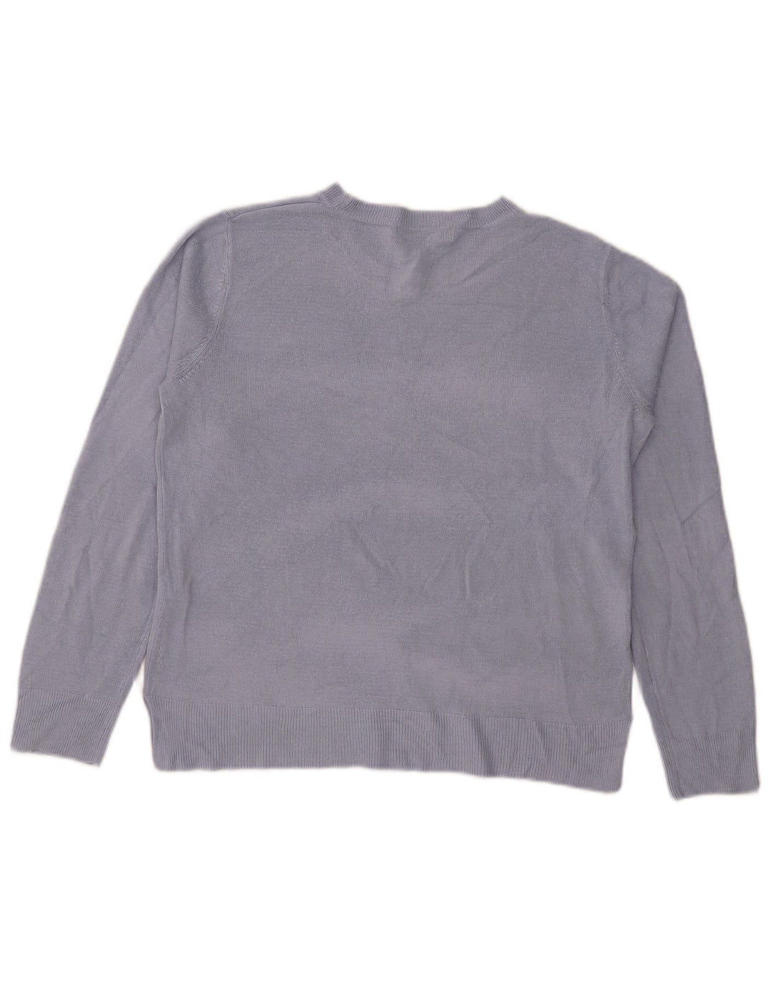 Suéter feminino Marks & Spencer com gola redonda Reino Unido 14 grande viscose azul