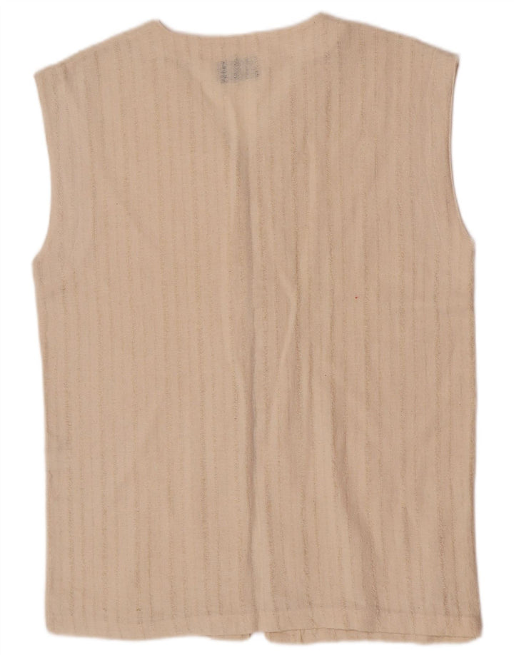 Mills Womens Gilet UK 16 grande algodão listrado branco