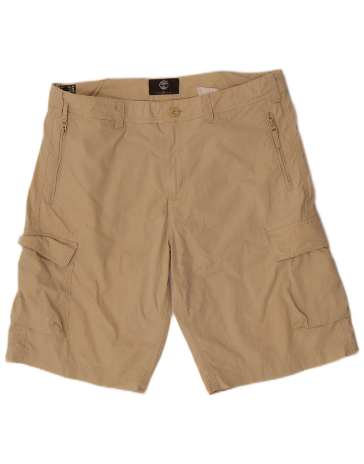 Timberland Mens Cargo Shorts W36 Grande Algodão Bege