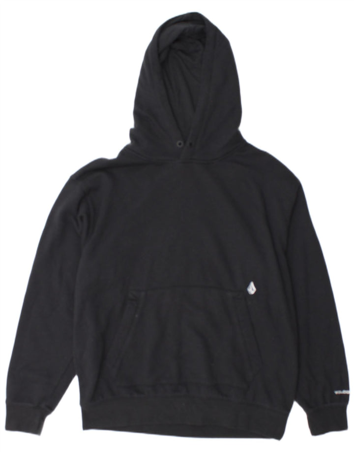 Volcom masculino gráfico moletom com capuz pequeno algodão preto