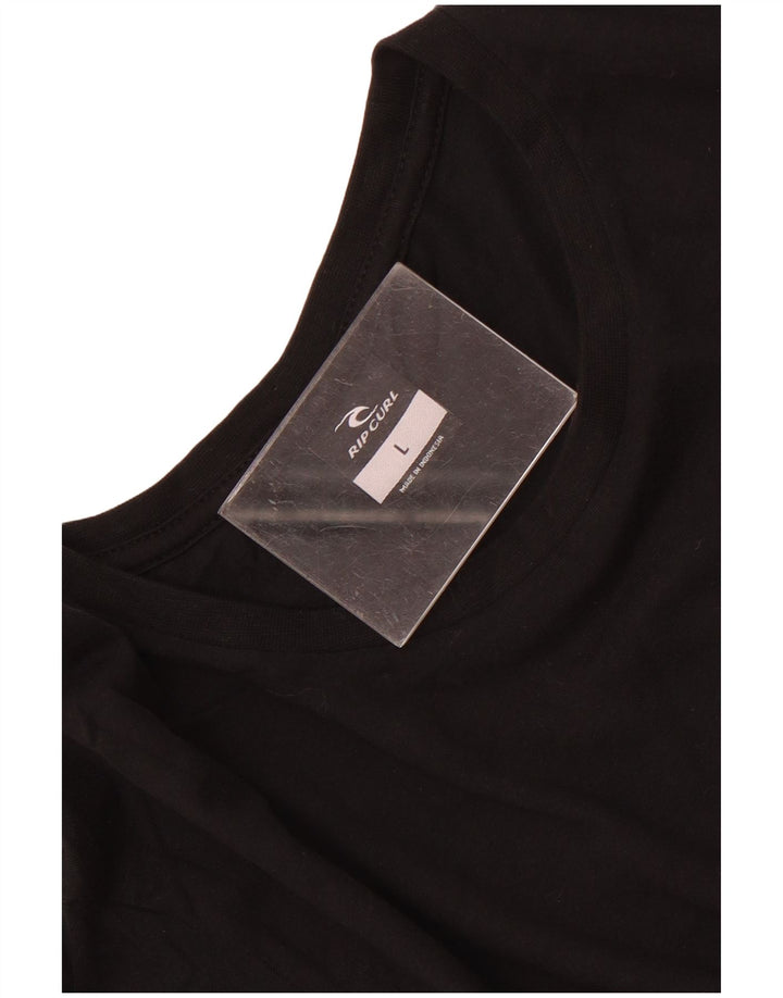 Camiseta masculina Rip Curl com estampa gráfica grande preta