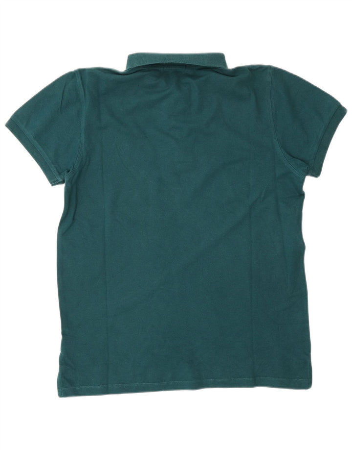 LIU JO Camisa polo masculina de ajuste regular de algodão verde médio