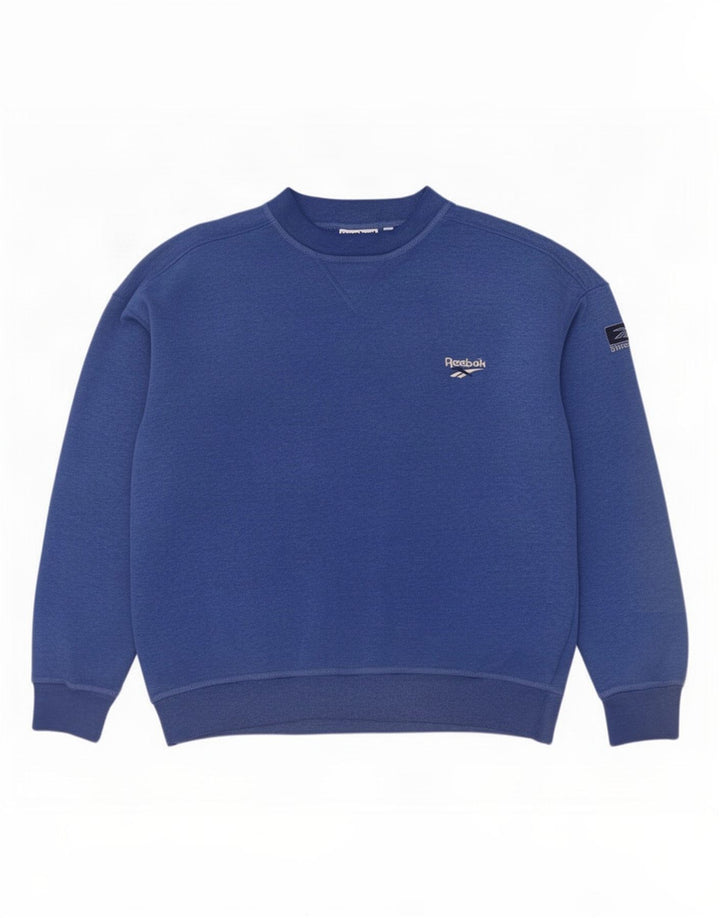 Reebok moletom masculino jumper grande azul poliéster