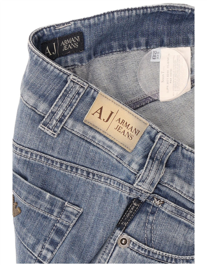 Jeans retos femininos Armani W28 L30 algodão azul