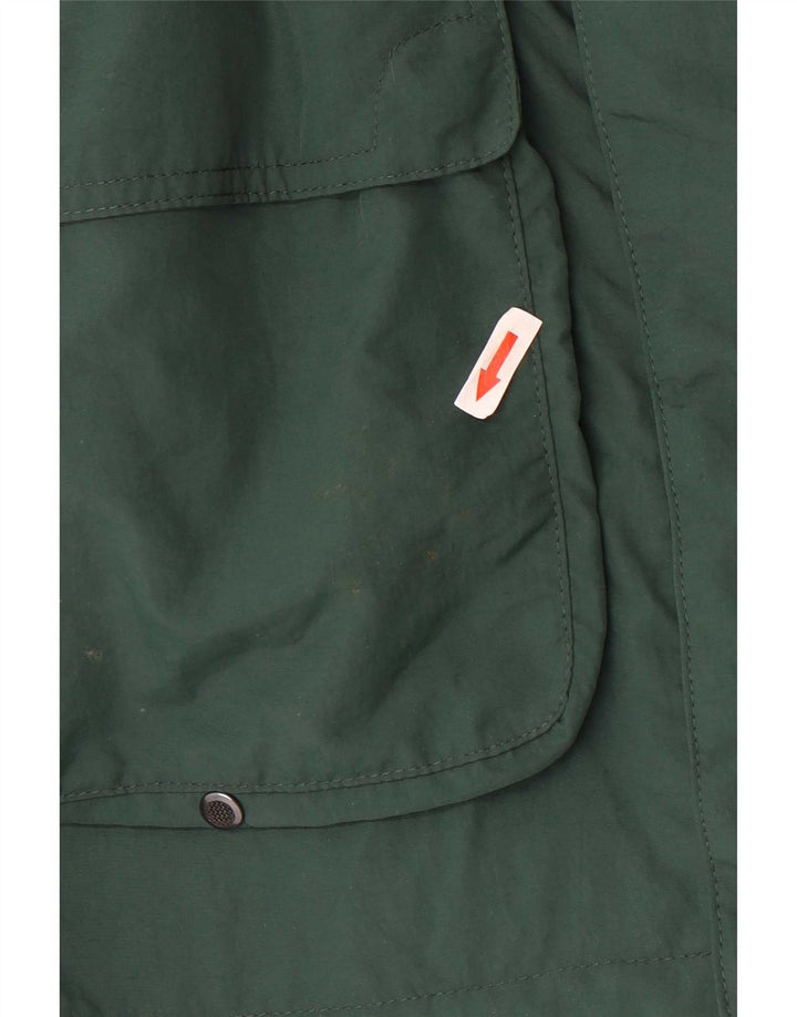 Jaqueta de chuva com capuz masculina vintage UK 40 grande poliamida verde