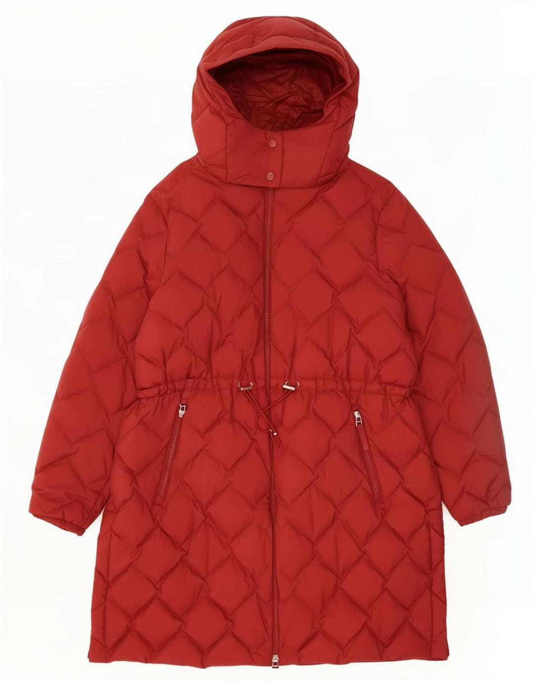 Casaco acolchoado com capuz feminino Marks & Spencer UK 22 3XL poliamida vermelha