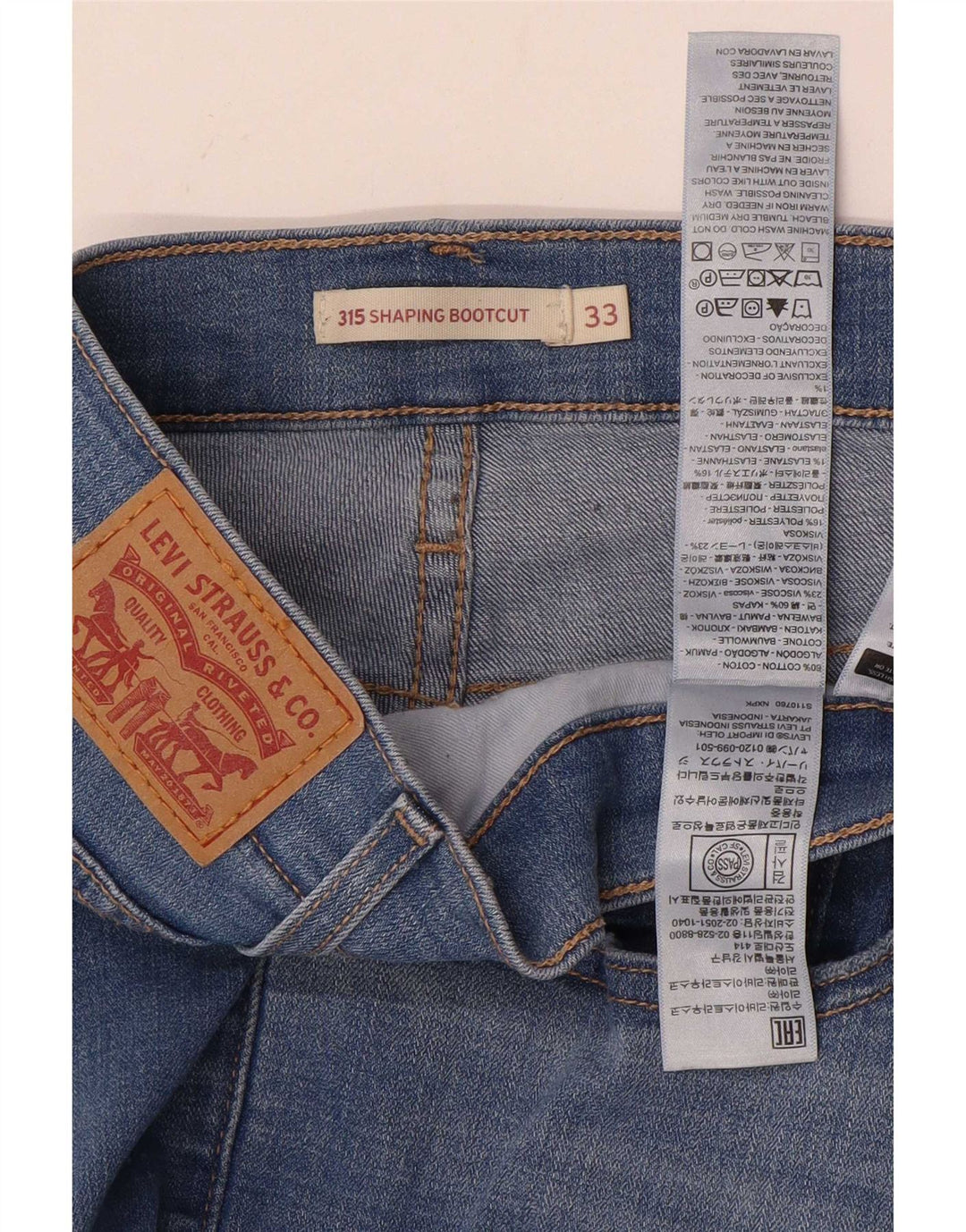 Calça jeans feminina Levi's 315 Shaping Bootcut W33 L32 azul algodão