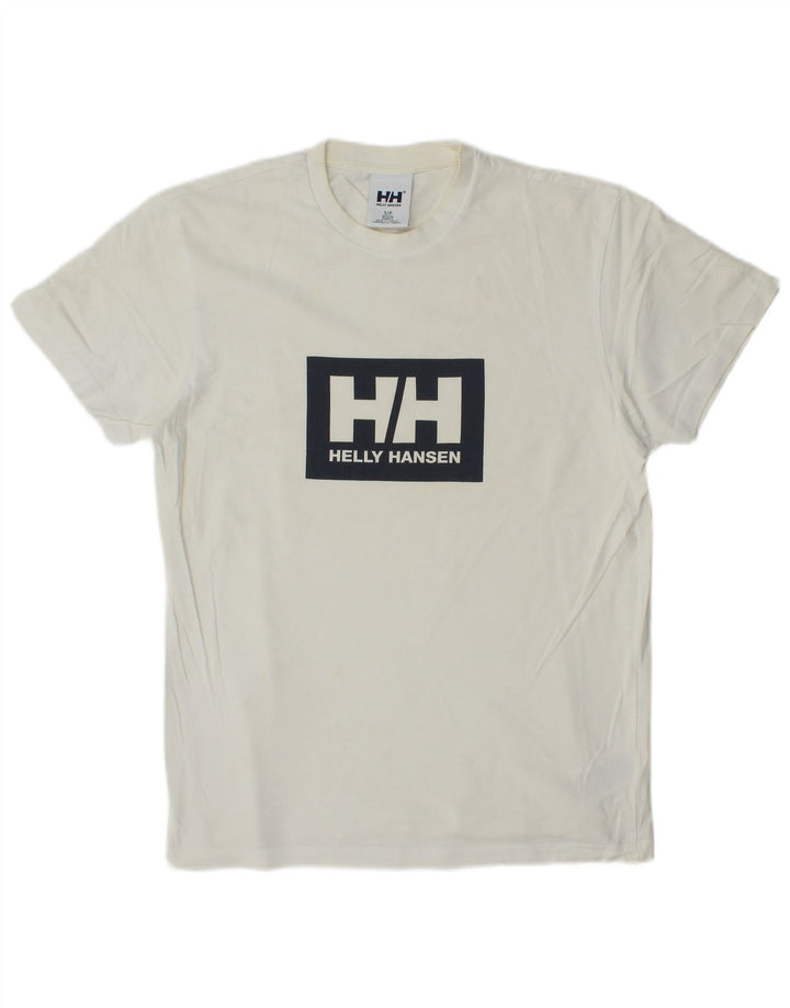 Helly Hansen Camiseta masculina gráfica top pequeno algodão branco
