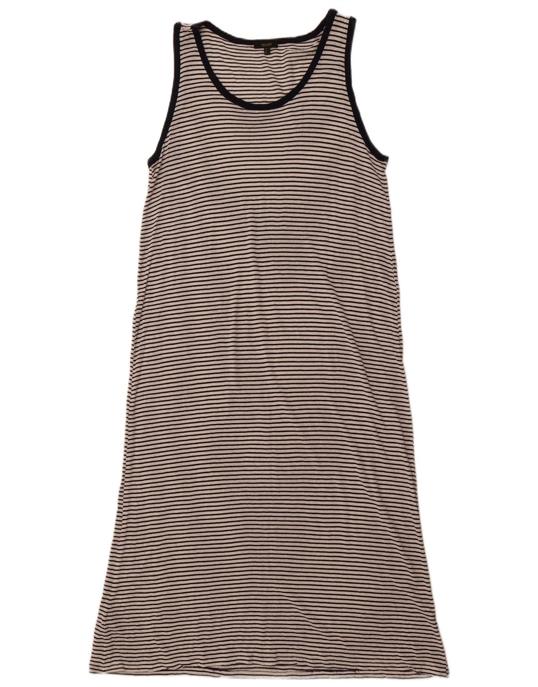Vestido maxi feminino sem mangas MASSIMO DUTTI Reino Unido 14 grande listrado branco