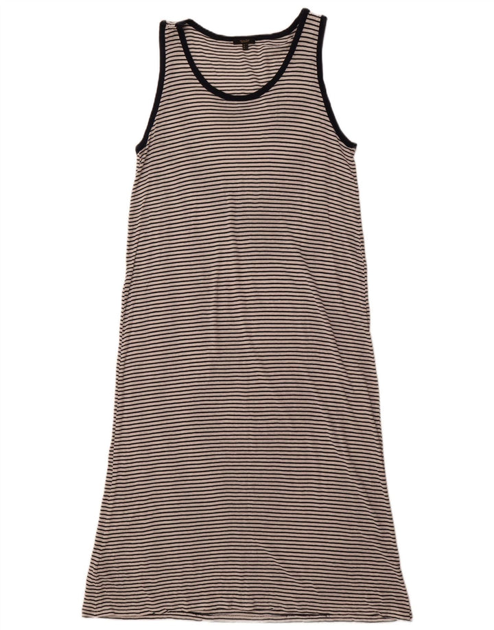 Vestido maxi feminino sem mangas MASSIMO DUTTI Reino Unido 14 grande listrado branco