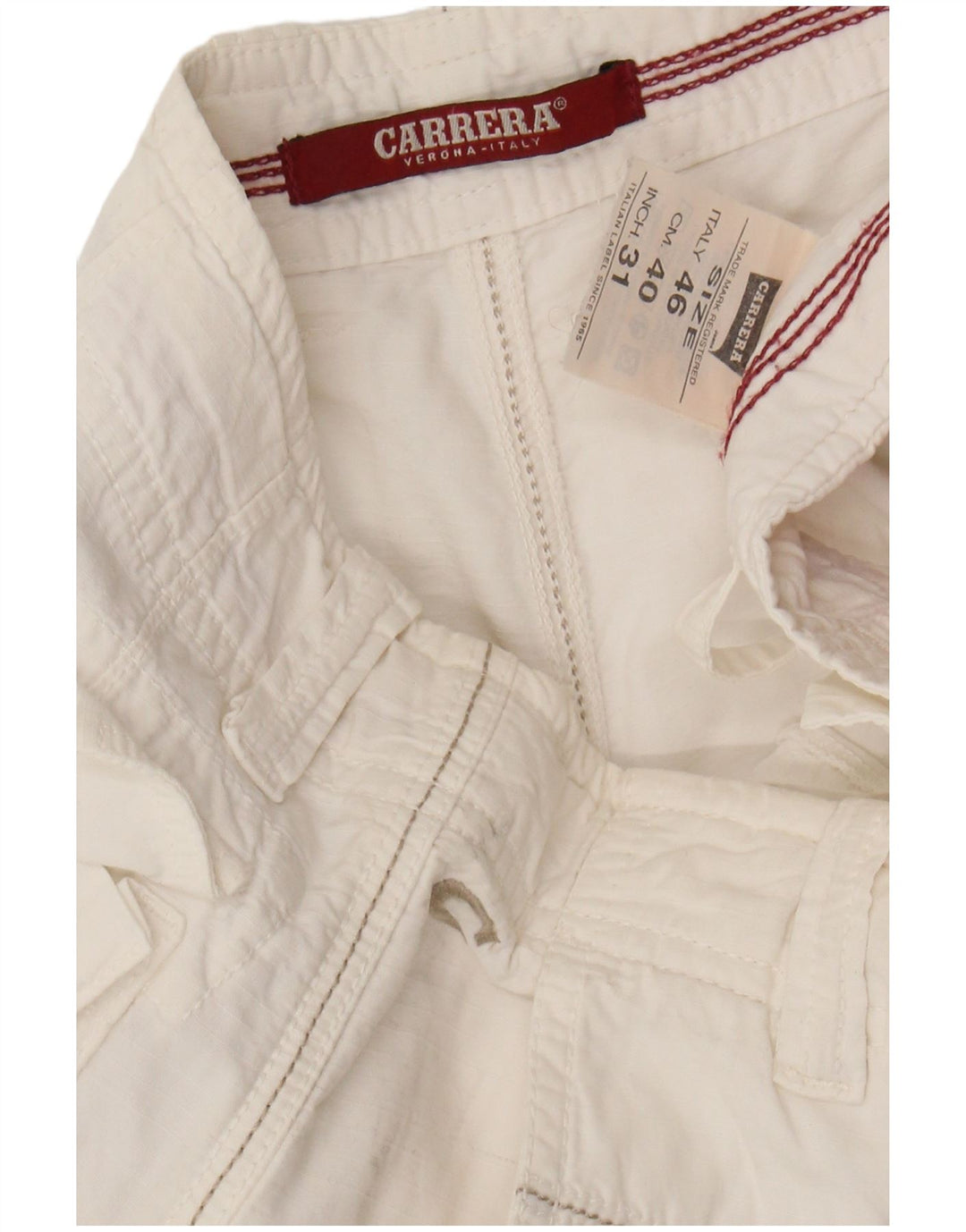 Calça reta masculina CARRERA W31 L32 algodão branco