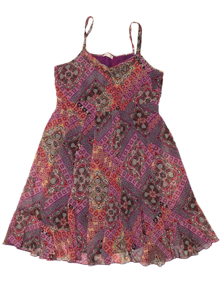 Vestido de verão feminino Marks & Spencer Reino Unido 16 grande poliéster floral multicolorido