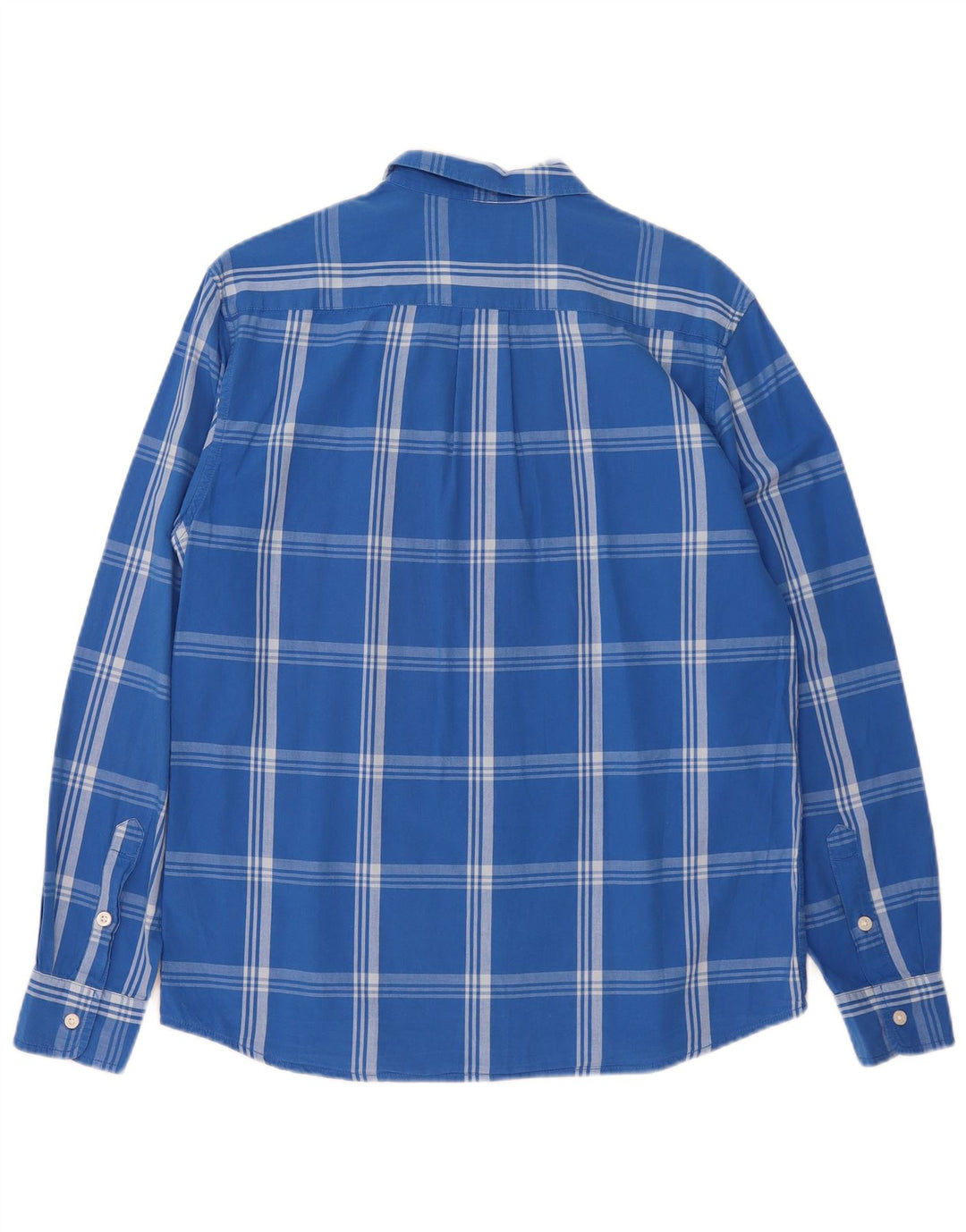Camisa regular masculina Wrangler de algodão xadrez azul médio