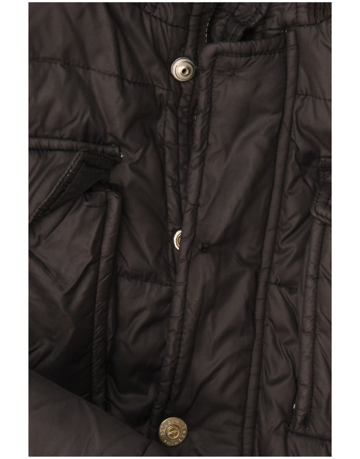 Jaqueta masculina acolchoada com capuz Sergio Tacchini IT 52 XL poliamida preta