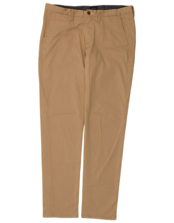 Calça Chino Masculina Slim Gant W36 L34 Algodão Bege