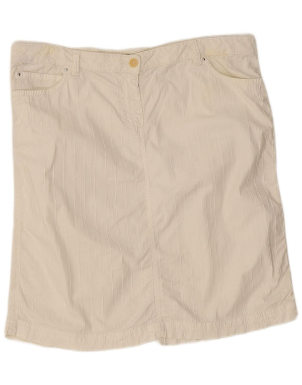 Saia midi feminina Marina Yachting grande W34 algodão branco