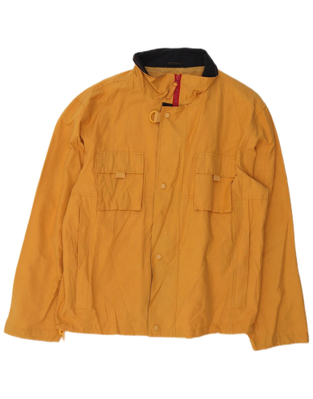 Jaqueta de chuva masculina vintage UK 42 XL nylon amarelo