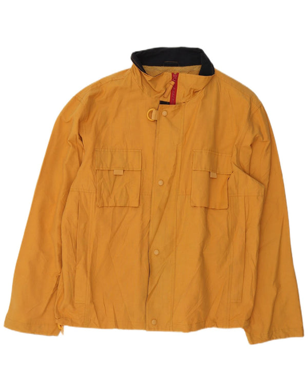 Jaqueta de chuva masculina vintage UK 42 XL nylon amarelo
