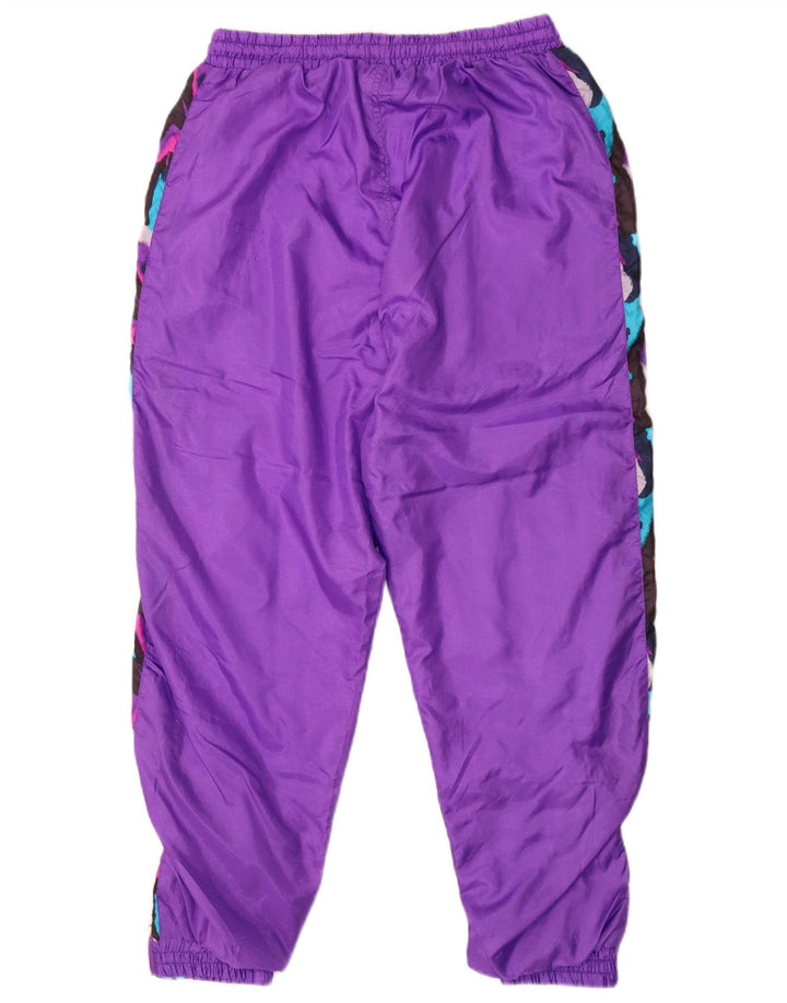Calça de treino masculina VINTAGE Joggers médio roxo colorblock nylon