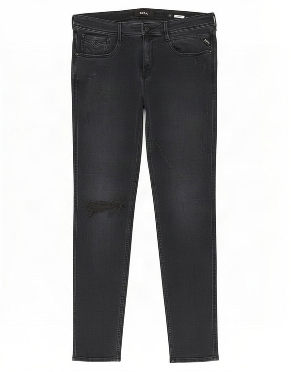 Replay Mens Bronny Slim Jeans W38 L34 Azul Marinho Algodão