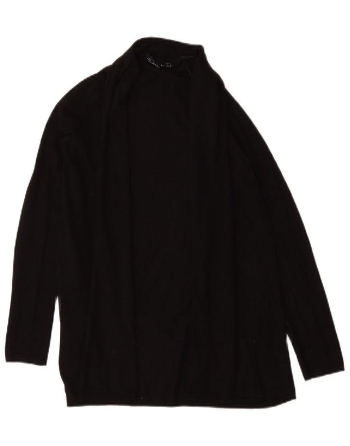 Suéter cardigã feminino Zara Reino Unido 10 pequeno viscose preta