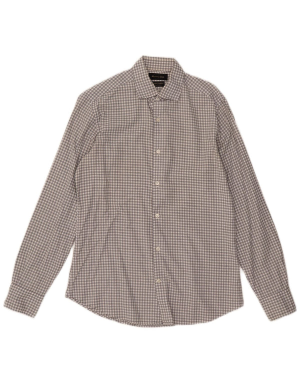 Camisa masculina Massimo Dutti pequena cinza guingão
