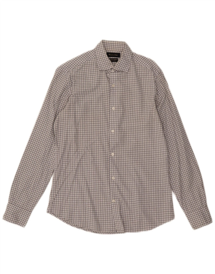 Camisa masculina Massimo Dutti pequena cinza guingão