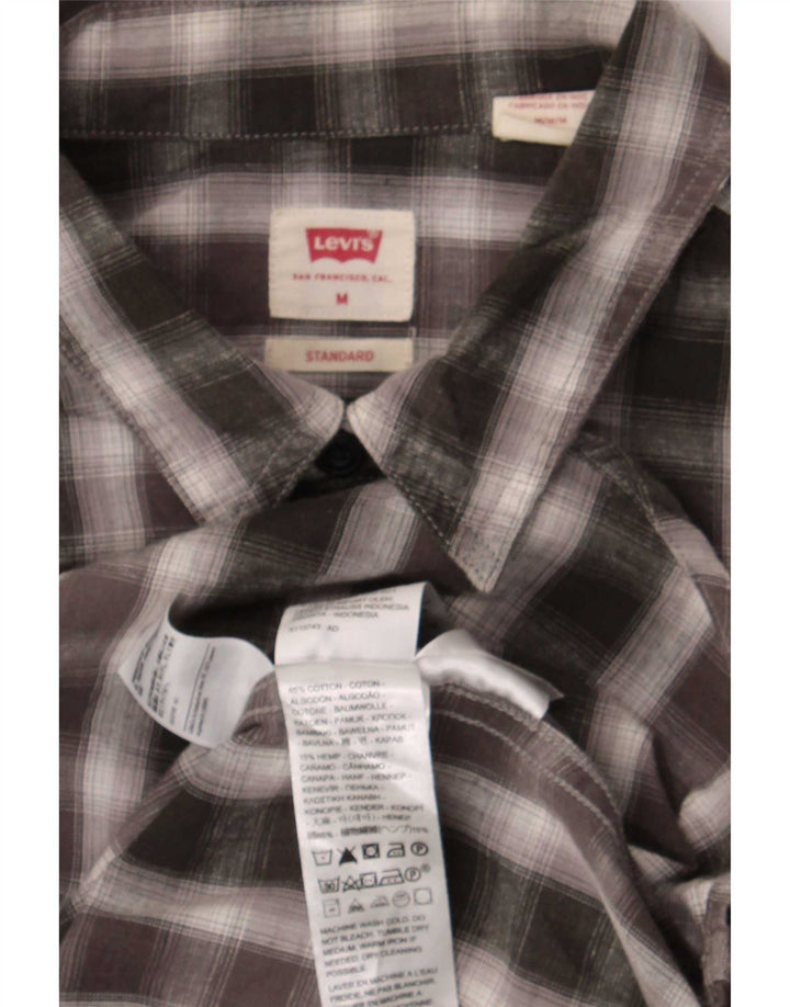 Camisa masculina Levi's Standard Fit algodão xadrez cinza médio