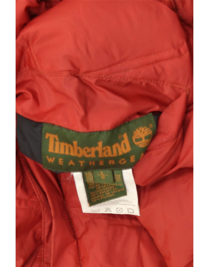 Jaqueta acolchoada reversível masculina Timberland UK 40 grande laranja nylon