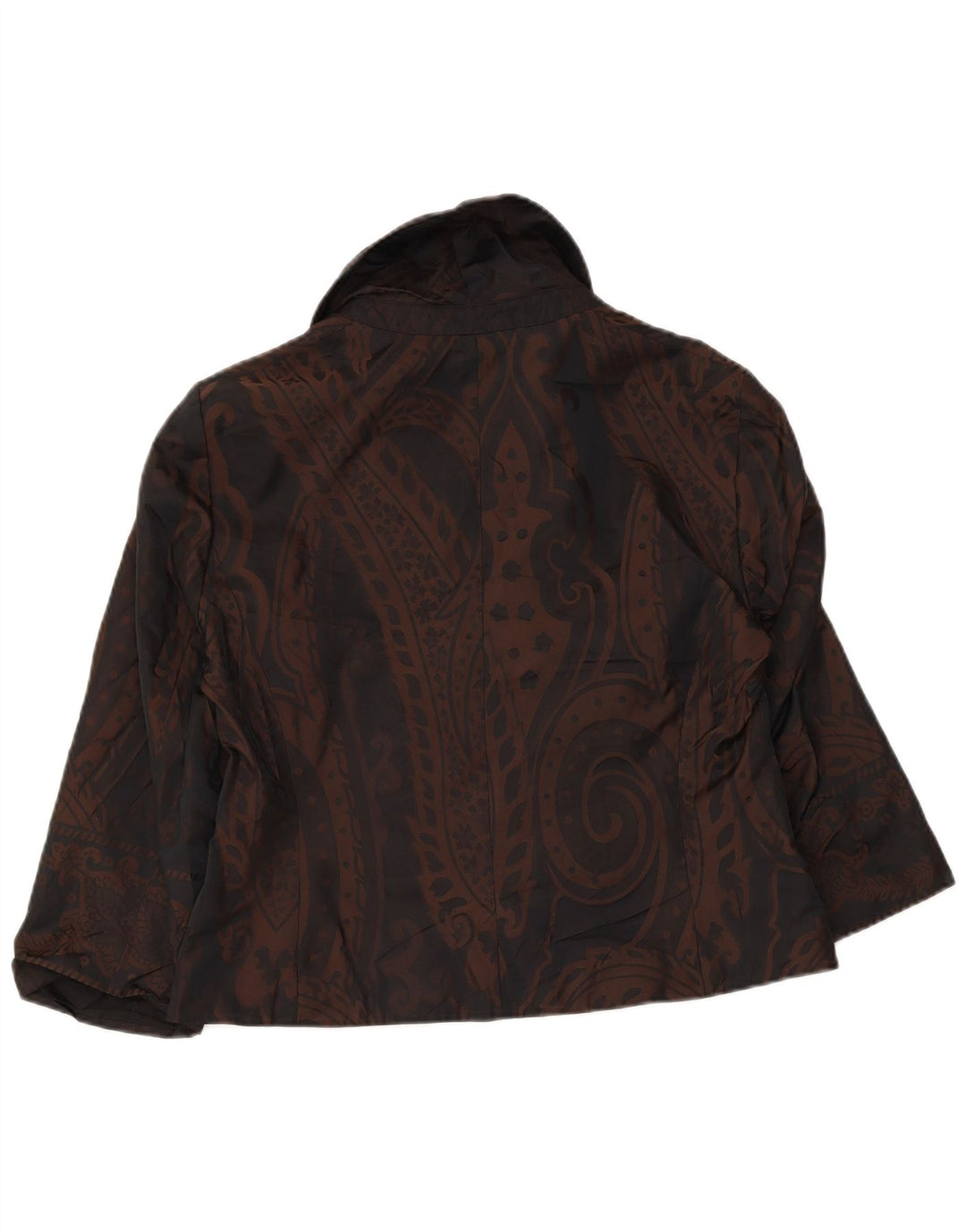 Fase Oito Jaqueta Blazer Feminina Manga 3/4 Reino Unido 14 Médio Marrom Paisley