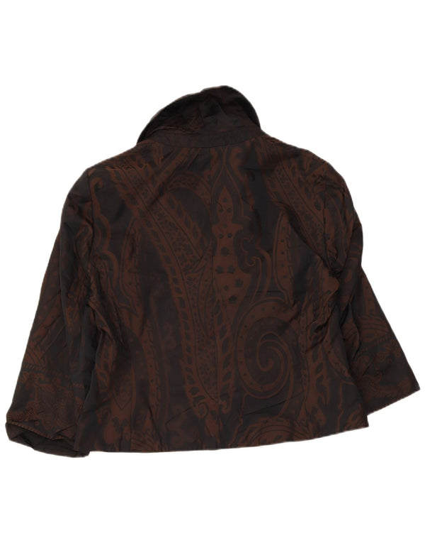 Fase Oito Jaqueta Blazer Feminina Manga 3/4 Reino Unido 14 Médio Marrom Paisley