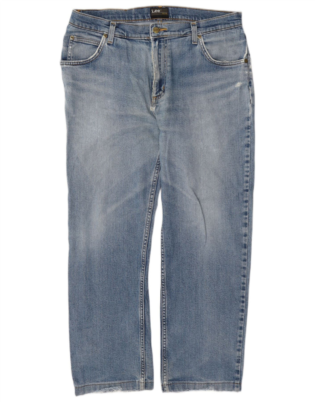 Lee Mens Brooklyn Straight Jeans W36 L27 Azul Algodão