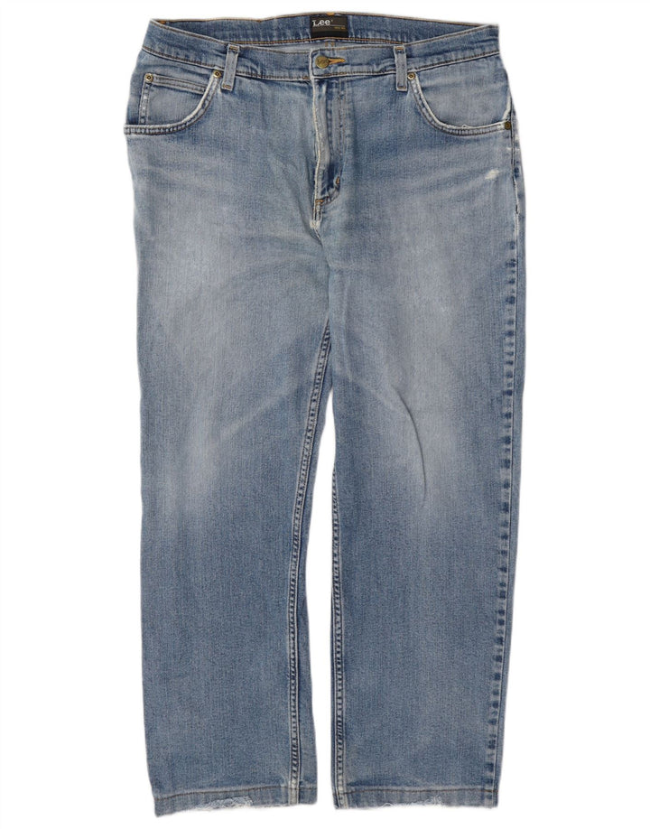 Lee Mens Brooklyn Straight Jeans W36 L27 Azul Algodão