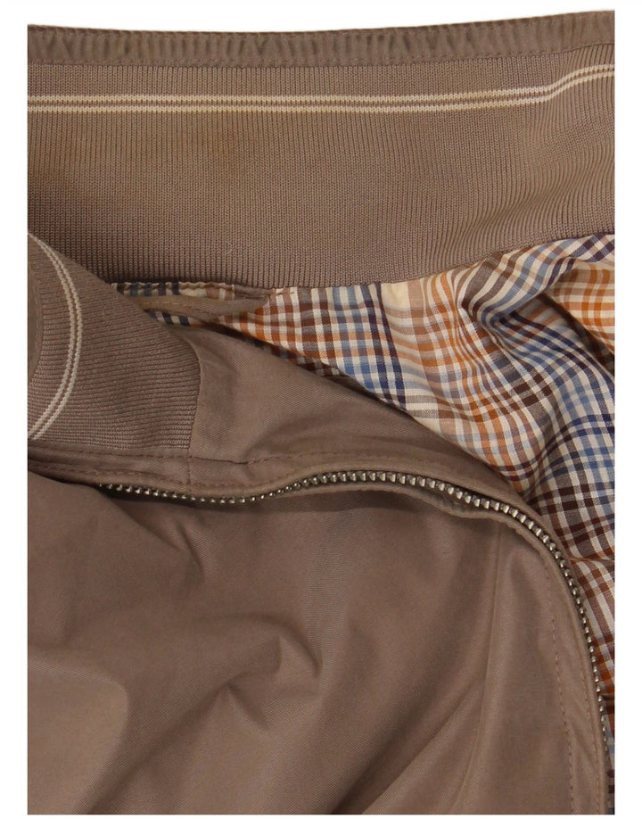 Jaqueta bomber masculina Marks & Spencer Reino Unido 40 grande poliéster marrom